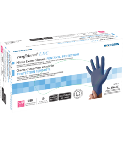 Gants d'examen en nitrile Mckesson Confiderm LDC, protection contre le fentanyl, taille S