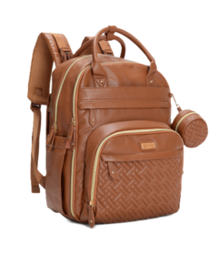 Babbleroo Original Diaper Bag Vegan Leather Brown