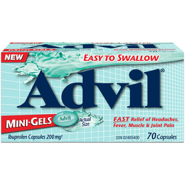 Advil Mini-Gels Ibuprofen 200mg 70 Capsules Advil Mini-Gels Ibuprofen 200mg 70 Capsules