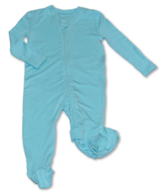 Silkberry Baby Bamboo Footed Zipper Sleeper Aqua