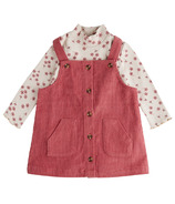 petit lem Corduroy Overall Dress Set Raspberry Dark Pink