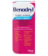 Médicament contre les allergies Benadryl liquide
