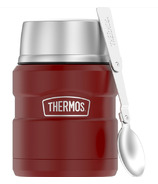 Thermos Stainless Steel Food Jar with Folding Spoon Matte Red