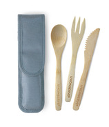 U-Konserve Bamboo Cutlery Set with Recycled Case Gray