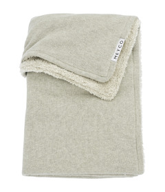 Meyco Baby Knit Basic Teddy Crib Blanket Sand Melange
