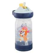 The First Years Sip & See Toddler Water Bottle with Floating Charm Bluey 