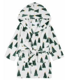 Petit Lem Robe Beige with Pine Trees Print