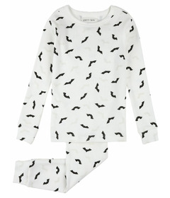 Petit Lem PJ Set Off White with Glow in the Dark Bats Print