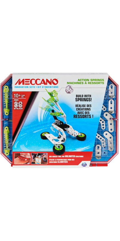 Meccano, Action Springs Innovation Set STEAM Building Kit, for Kids Aged 10  and up 