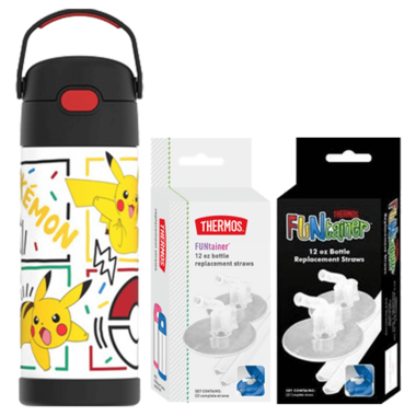 Buy Thermos Water Bottle Replacement Straws Pokemon Bundle at