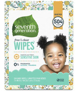 Seventh Generation Sensitive Baby Wipes Flip-Top Dispenser Free & Clear