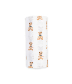 Lulujo Swaddle Blanket Muslin Cotton LG Vintage Bear
