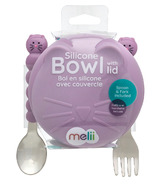 Melii Silicone Bowl with Lid & Utensils Cat