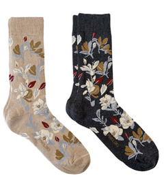 Pokoloko Floral Bouquet Pima Socks Blue/Beige