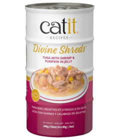 Catit Divine Shreds Tuna with Shrimp & Pumpkin in Jelly
