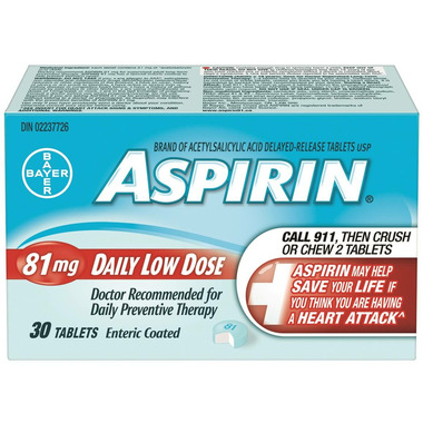 Aspirin 81mg Daily Low Dose Small Bottle Aspirin 81mg Daily Low Dose Small Bottle
