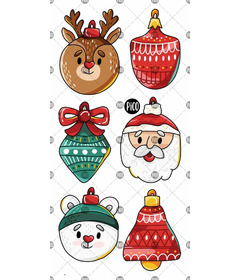 PiCO Temporary Tattoos Christmas Ornaments