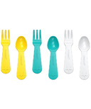 Lunch Punch Fork and Spoon Sets Yellow & Teal