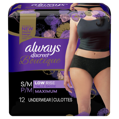 Always - Always, Discreet - Underwear, Boutique, Maximum, S/M (12 count), Shop