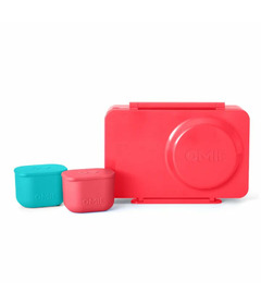 OmieLife OmieBox UP Bento Box Cherry Pink + Dip Bundle