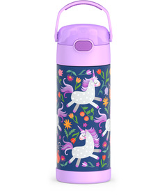 Thermos Stainless Steel FUNtainer Water Bottle with Straw Unicorn Blooms