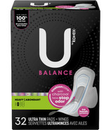 U by Kotex Balance Ultra Thin Pads with Wings Heavy Absorbency