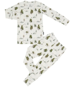 Belan.J Ribbed Bamboo Long Sleeve PJ Set Misty Forest