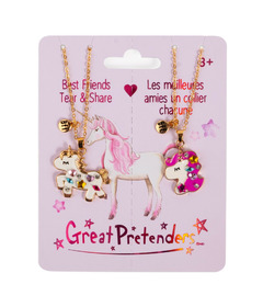 Great Pretenders Bejewelled Unicorns Tear and Share Necklace