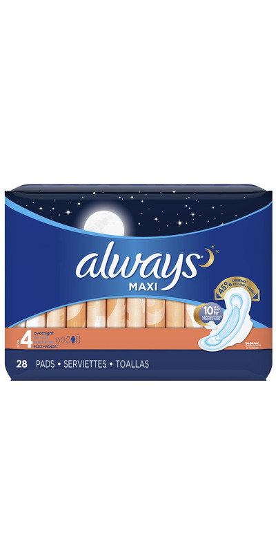 Buy Always Maxi Overnight Pads With Wings Unscented at
