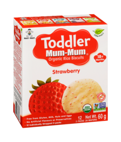 Want-Want Toddler Mum-Mum Organic Strawberry Rice Biscuits