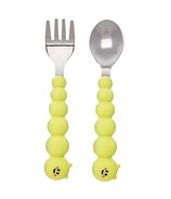 Melii Silicone & Stainless Steel Caterpillar Spoon & Fork Set