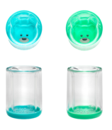 Melii Double Walled Bear Cup Blue & Green