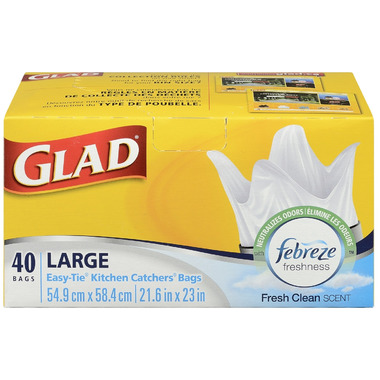 Buy Glad Easy-Tie Large Kitchen Catchers Bags with Febreze Freshness at ...