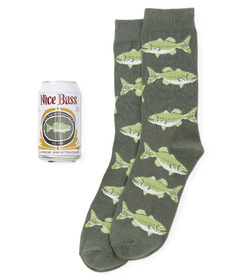 Hatley Little Blue House Men's Beer Can Socks Nice Bass