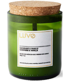 LUVO Wooden Wick Scented Candle Cashmere & Vanilla