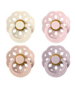 BIBS Latex Pacifier Boheme Pack Ivory, Blush, Blossom & Dusky Lilac