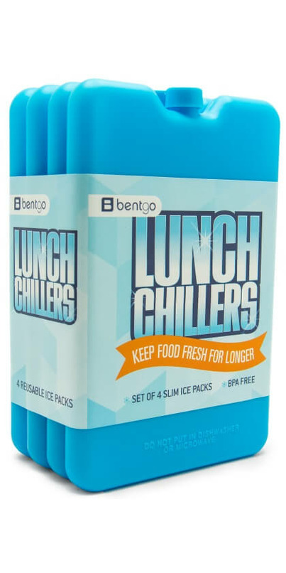 Bentgo Ice Lunch Chillers - Ultra-Thin Ice Packs Perfect for Everyday Use  in Lunch Bags, Lunch Boxes and Coolers - 4 Pack (Blue)
