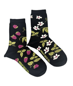 Friday Sock Co. Women's Raspberry Bloom Mismatched Crew Socks