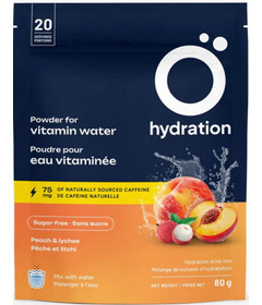 O Hydration Energy BOost with Caffeine & Taurine Peach Lychee