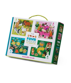 Crocodile Creek Four Puzzles Playful Pets
