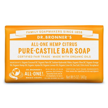 Dr. Bronner\'s Pure Castile Bar Soap Citrus Orange Dr. Bronner\'s Pure Castile Bar Soap Citrus Orange