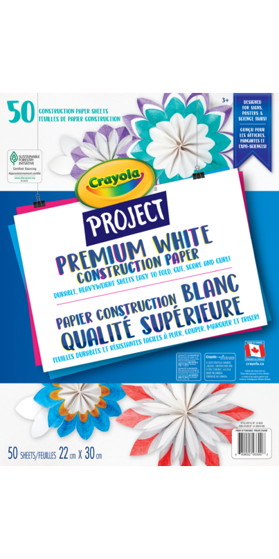Crayola Premium White Construction Paper, 50 Sheets