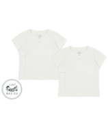 Nest Designs Basics T-Shirt Kimono à Manches Courtes en Coton Côtelé Biologique Blanc