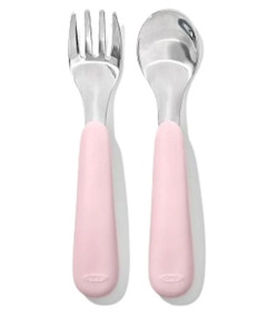 OXO Tot On-the-Go Fork & Spoon Set Blossom