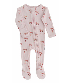 Pip + Phee Ribbed Bamboo Footed Sleeper Holi Bows