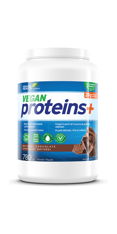 Buy Genuine Health Vegan Proteins+ Powder Large Pack Natural Chocolate ...