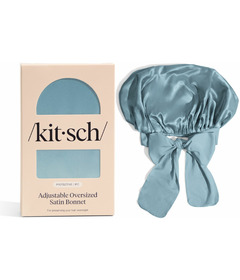 Kitsch Adjustable Oversized Satin Bonnet Haze Blue