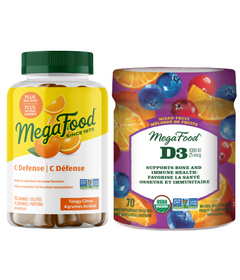 MegaFood Vitamin C Defense Gummies + Vitamin D3 Wellness Gummies Bundle
