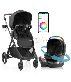 Shyft Intuiti+ Travel System with Green & Gentle Fabric Gold Jasper Black