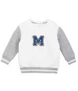 miles the label Baby Varsity M Blue Chenille Sweatshirt